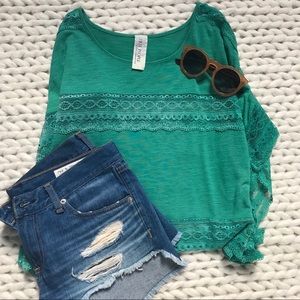 Beautiful green free people shirt!!